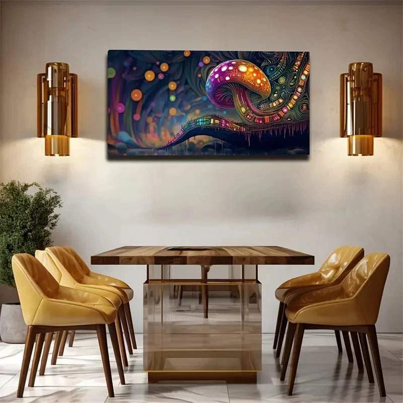 Various Colored Luminous Dots Wall Art Canvas Office Home Room Framed 120x60cm