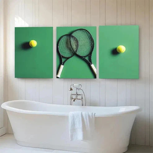 3pcs Tennis Sports Modern Athletic Wall Art Canvas Unframed - High Quality Print 100% Australian Made Wall Canvas