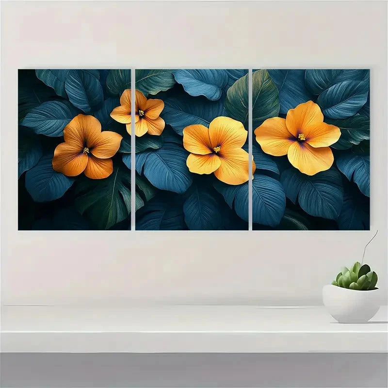 3pcs Tropical Boho Jungle Aesthetic FG   Wall Art Set Canvas Framed 50x70cm - High Quality Print 100% Australian Made Wall Canvas Ready to Hang - Bella Home Decor