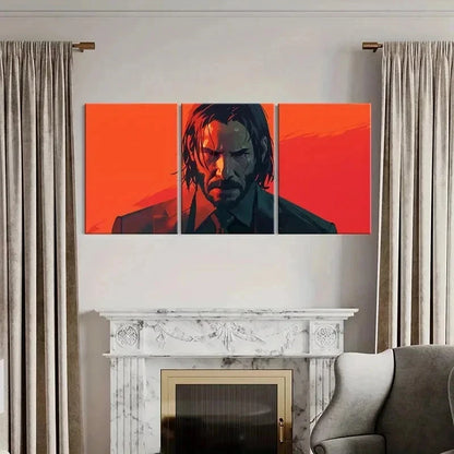 3pcs Classic Movie Character John Wick Wall Art Set Canvas Framed 40x60cm - High Quality Print 100% Australian Made Wall Canvas Ready to Hang - Bella Home Decor