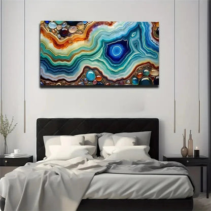 Eye-Catching Gemstone Stripes Wall Art Canvas Office Home Room Framed 120x60cm