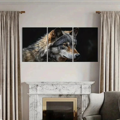 3pcs Expressive Wolf Themed Modern Wall Art Set Canvas Framed 60x90cm - High Quality Print 100% Australian Made Wall Canvas Ready to Hang - Bella Home Decor