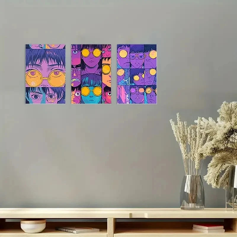 3pcs  Vibrant Anime VA  Wall Art Canvas Framed 40x60cm - High Quality Print 100% Australian Made Wall Canvas Ready to Hang - Bella Home Decor
