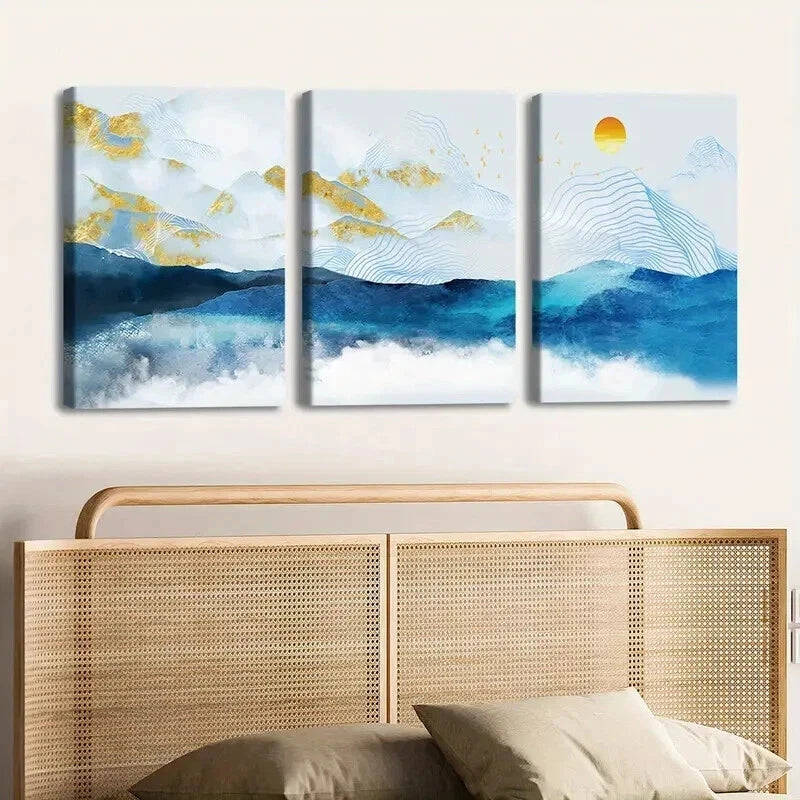 3pcs Odorless Waterproof Landscape Perfect Wall Art Set Canvas Framed 60x90cm - High Quality Print 100% Australian Made Wall Canvas Ready to Hang - Bella Home Decor