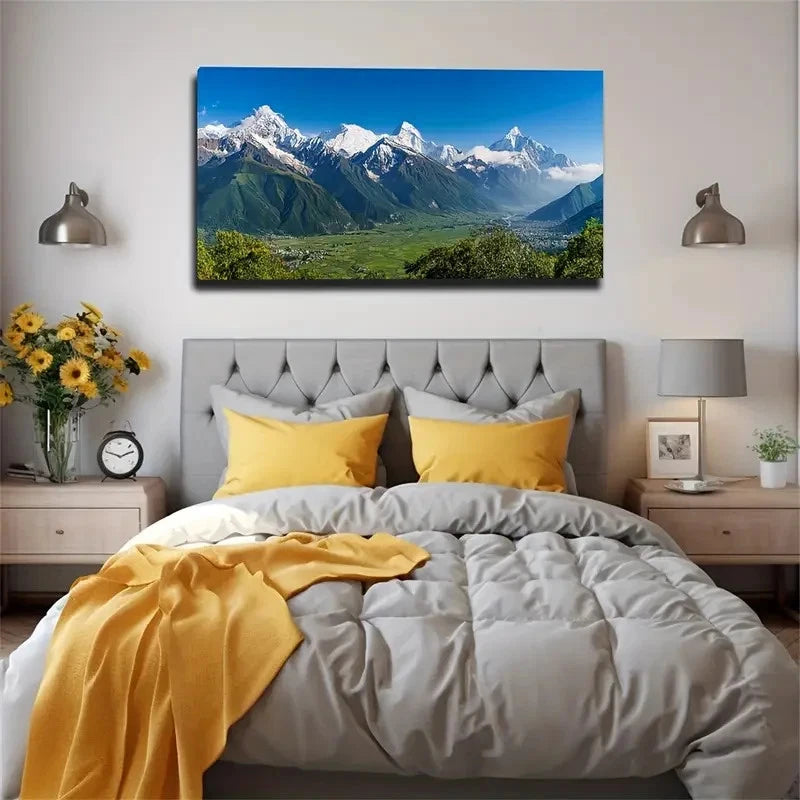 Artistic Flair Snow-Capped Wall Art Canvas Office Home Room Framed 120x60cm