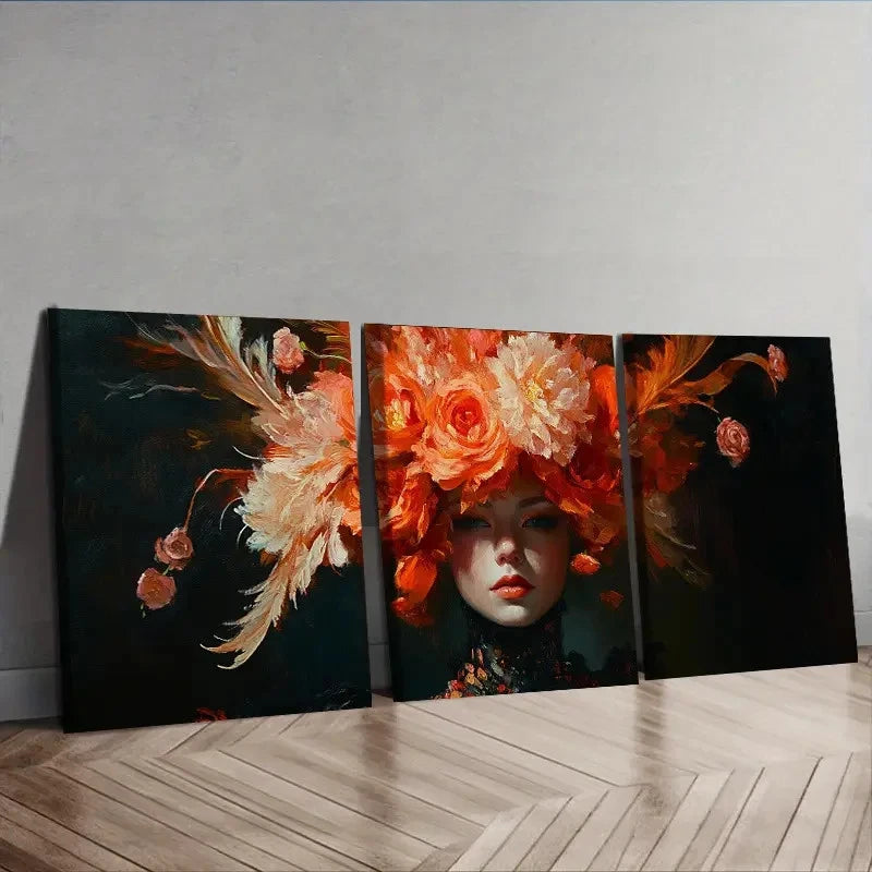 3pcs Elegant Woman Wall Art Set Canvas Framed 60x90cm - High Quality Print 100% Australian Made Wall Canvas Ready to Hang