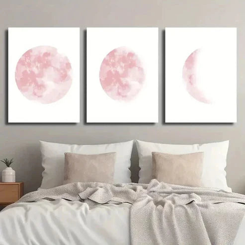 3pcs Blush Pink Girls Bedroom Decoration Wall Art Set Canvas Unframed - High Quality Print 100% Australian Made Wall Canvas - Bella Home Decor