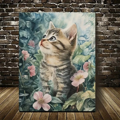 Charming American Shorthair Kitten Painting 40x60cm Metal Print Ready to Hang