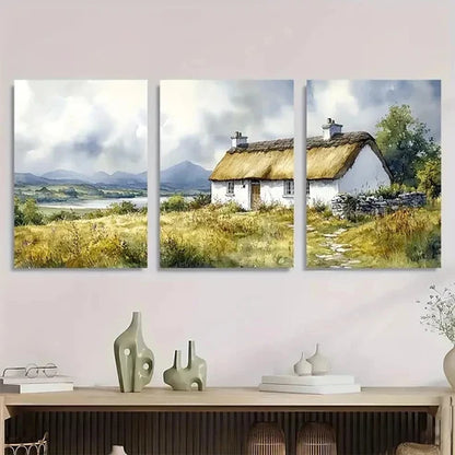 3pcs County Tupperware Landscape Wall Art Canvas Unframed - High Quality Print 100% Australian Made Wall Canvas - Bella Home Decor