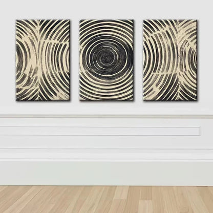 Luxurious Abstract Wood Ring Metal Print Ready to Hang Art