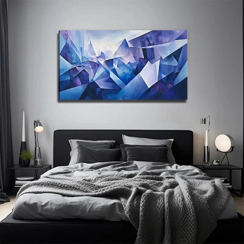 Abstract Mountain Map Nature Wall Art Canvas Office Home Room Framed 120x60cm