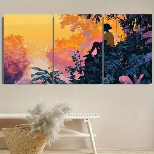 3pcs Serene Forest Wall Art Set Canvas Unframed – High Quality Print, 100% Australian Made Wall Canvas - Bella Home Decor