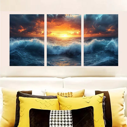3pcs Vibrant Eurasian Eagle Owl   Wall Art Set Canvas Framed 40x60cm - High Quality Print 100% Australian Made Wall Canvas Ready to Hang