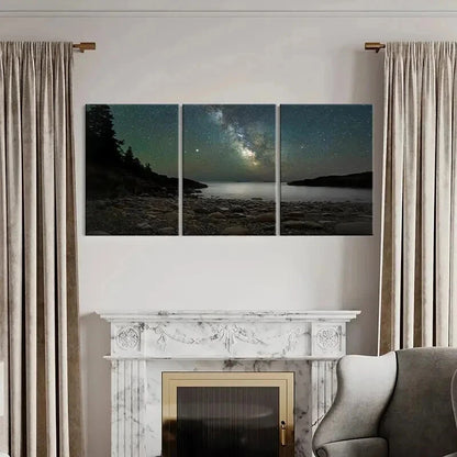 3pcs Starry Sky & Milky Way Night Scene Wall Art Set Canvas Framed 50x70cm - High Quality Print 100% Australian Made Wall Canvas Ready to Hang - Bella Home Decor