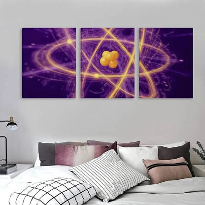 3pcs Quantum Physics And The Atomic World  Wall Art Set Canvas Framed 40x60cm - High Quality Print 100% Australian Made Wall Canvas Ready to Hang