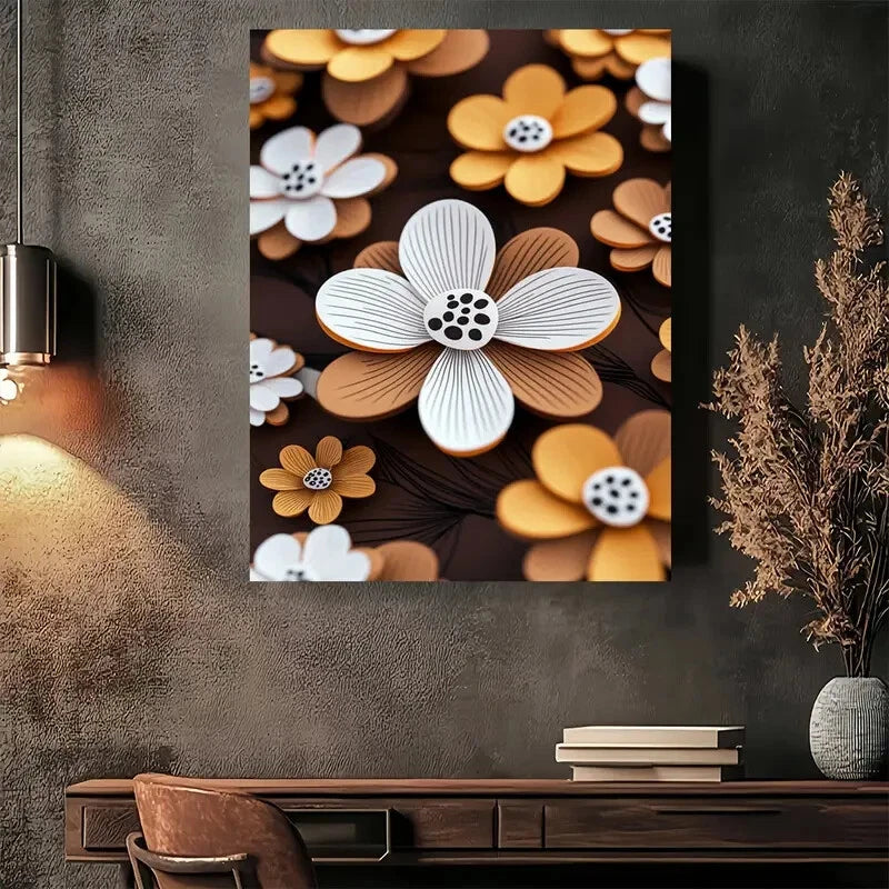 Beautiful Modern Vintage Floral Elegant Painting 40x60cm Metal Print Ready to Hang - Bella Home Decor