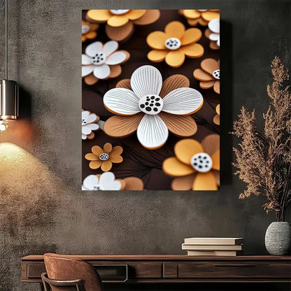 Beautiful Modern Vintage Floral Elegant Painting 40x60cm Metal Print Ready to Hang - Bella Home Decor
