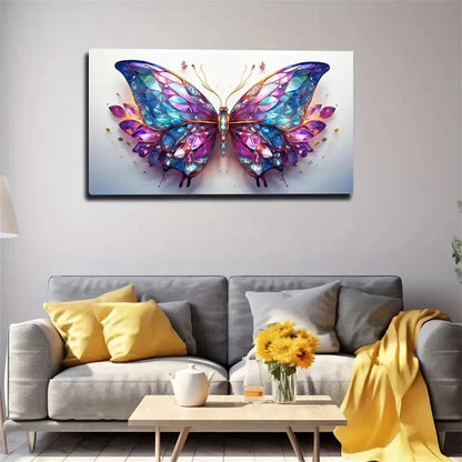 Stunning Butterfly Vibrant Wall Art Canvas Office Home Room Framed 120x60cm
