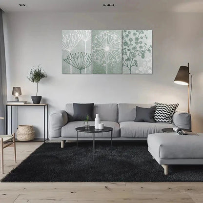 3pcs Abstract Floral Dandelion Metal Print Ready to Hang Art - Bella Home Decor