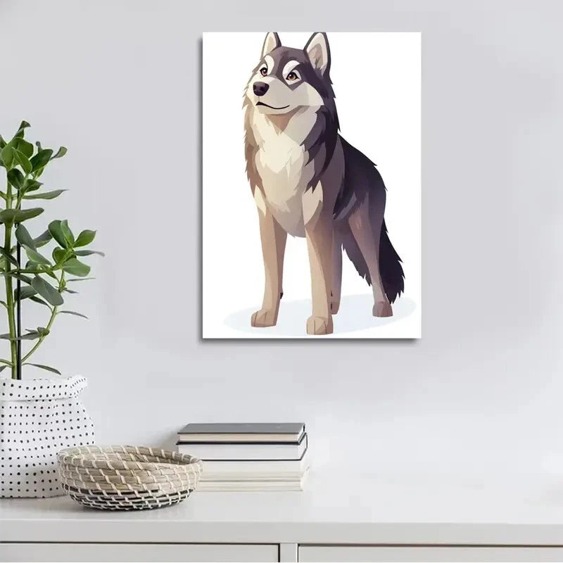 Beautiful alaskan malamuten suitable Painting 40x60cm Metal Print Ready to Hang - Bella Home Decor