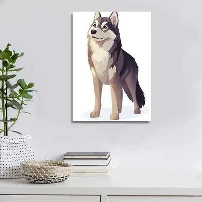Beautiful alaskan malamuten suitable Painting 40x60cm Metal Print Ready to Hang - Bella Home Decor