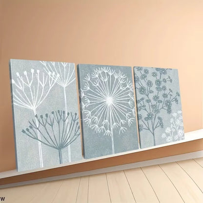 3pcs Vintage Botanical Seed Head Wall Art Set Canvas Framed 40x60cm - High Quality Print 100% Australian Made Wall Canvas Ready to Hang