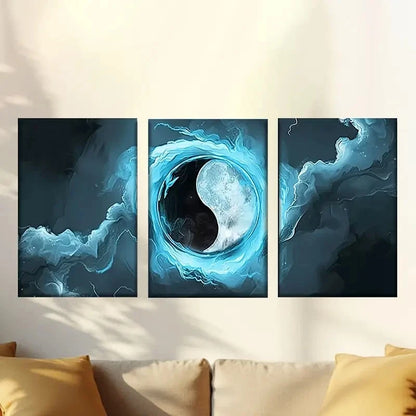 3pcs computer screen with picture of for Man Wall Art Set Canvas Framed 50x70cm - High Quality Print 100% Australian Made Wall Canvas Ready to Hang - Bella Home Decor