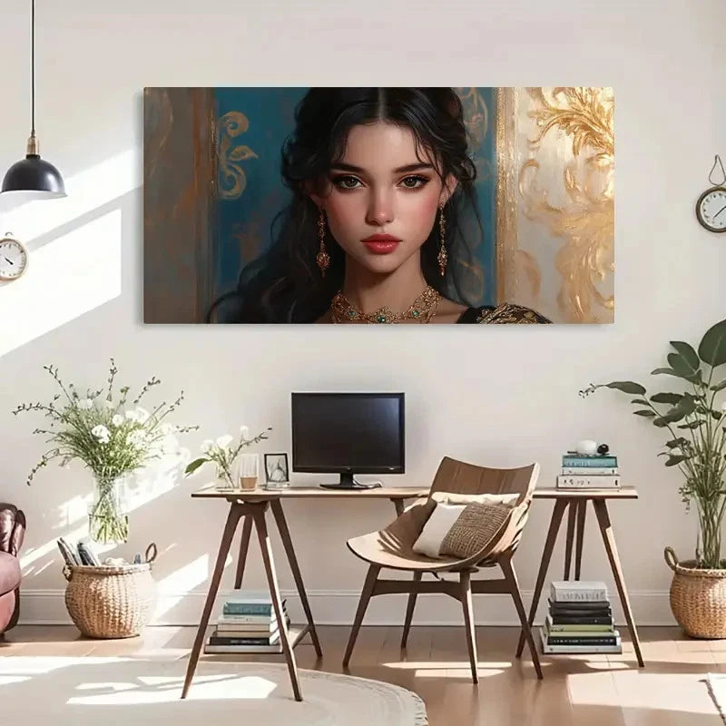 Elegant Woman Portrait Soft Wall Art Canvas Office Home Room Framed 120x60cm - Bella Home Decor