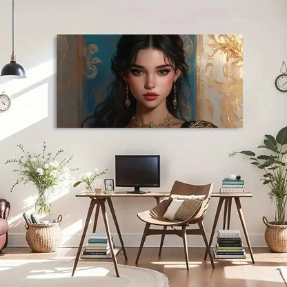 Elegant Woman Portrait Soft Wall Art Canvas Office Home Room Framed 120x60cm - Bella Home Decor