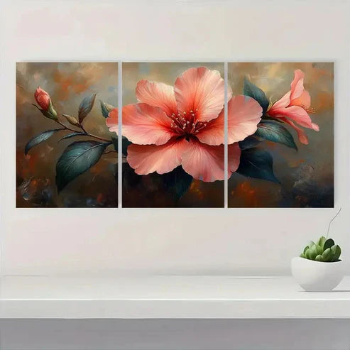 3pcs Azalea Tropical Flower  Wall Art Canvas Unframed – High Quality Print 100% Australian Made Wall Canvas - Bella Home Decor
