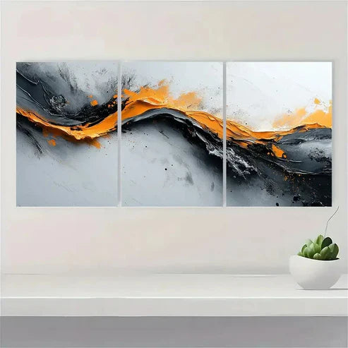3pcs Beige and Brown Abstract Painting R Wall Art Set Canvas Unframed - High Quality Print 100% Australian Made Wall Canvas - Bella Home Decor