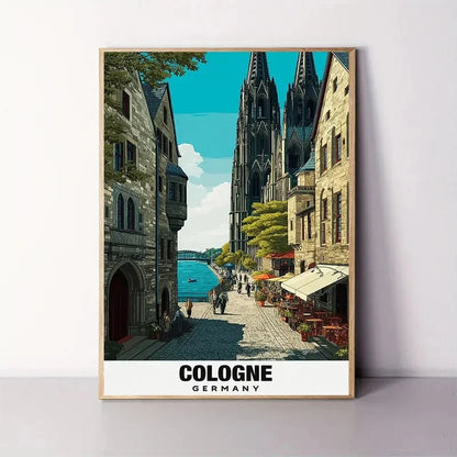 Cologne Germany Travel Poster Print Wall Art
