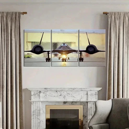 3pcs Military Fighter Jets Design Wall Art Canvas Unframed - High Quality Print 100% Australian Made Wall Canvas