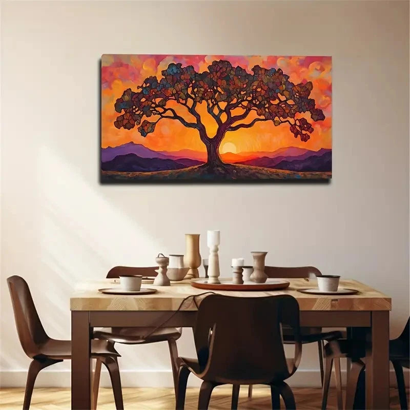 An Abstract Big Tree Wall Art Canvas Office Home Room Framed 120x60cm