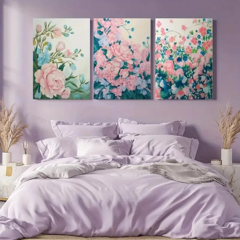 3pcs Floral Canvas Office, Wall Decorations  Wall Art Set Canvas Framed 40x60cm - High Quality Print 100% Australian Made Wall Canvas Ready to Hang