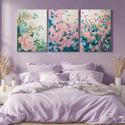 3pcs Floral Canvas Office, Wall Decorations  Wall Art Set Canvas Framed 40x60cm - High Quality Print 100% Australian Made Wall Canvas Ready to Hang