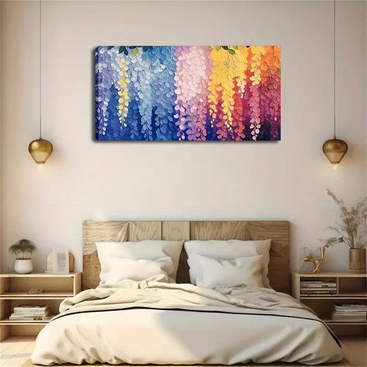 Minimalist Wisteria Flowers Wall Art Canvas Office Home Room Framed 120x60cm