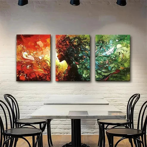 3pcs Elemental Goddess Nature Abstract Wall Art Canvas Unframed - High Quality Print 100% Australian Made Wall Canvas