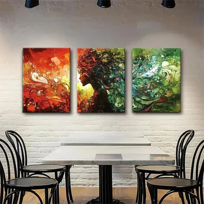 3pcs Elemental Goddess Nature Abstract Wall Art Canvas Unframed - High Quality Print 100% Australian Made Wall Canvas