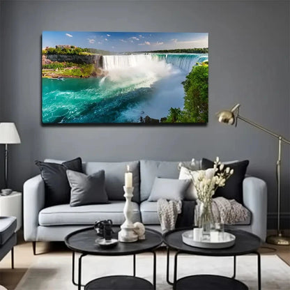 Magnificent Waterfall Wall Art Canvas Office Home Room Framed 120x60cm