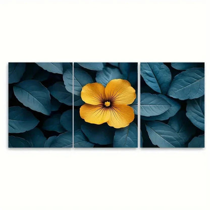 3pcs Exotic Yellow Flower Foliage Picture DT   Wall Art Set Canvas Framed 40x60cm - High Quality Print 100% Australian Made Wall Canvas Ready to Hang - Bella Home Decor