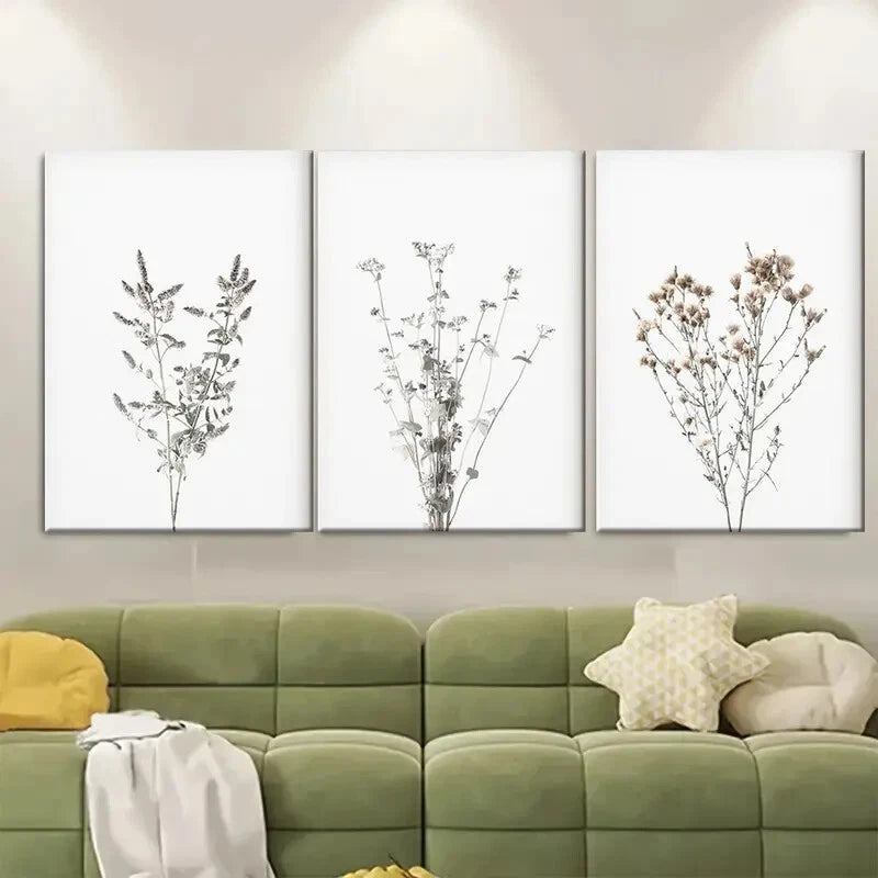 3pcs Farmhouse Botanical Plant Metal Print Ready to Hang Art