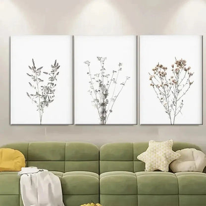 3pcs Farmhouse Botanical Plant Metal Print Ready to Hang Art