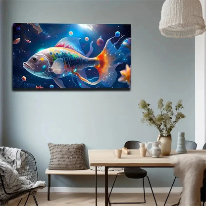 Vibrant Underwater Scene Wall Art Canvas Office Home Room Framed 120x60cm