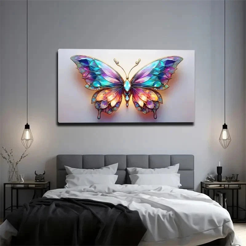Dazzling Butterfly Three-Nature Wall Art Canvas Office Home Room Framed 120x60cm