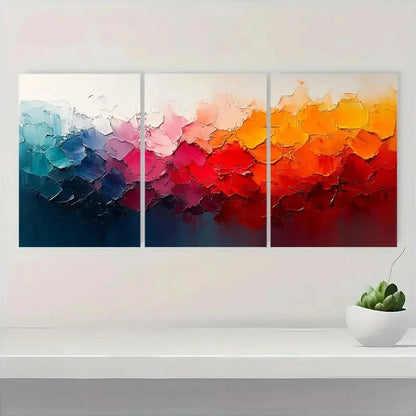.3pcs Original Colorful Abstract Painting ER  Wall Art Set Canvas Framed 50x70cm - High Quality Print 100% Australian Made Wall Canvas Ready to Hang