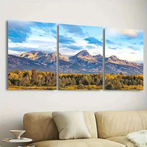 3pcs Polyester Fiber Wrapped Wall Art Set Canvas Unframed - High Quality Print 100% Australian Made Wall Canvas - Bella Home Decor