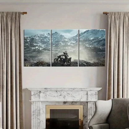 3pcs Days Gone Game Snow Mountain Landscape Wall Art Set Canvas Framed 60x90cm - High Quality Print 100% Australian Made Wall Canvas Ready to Hang - Bella Home Decor