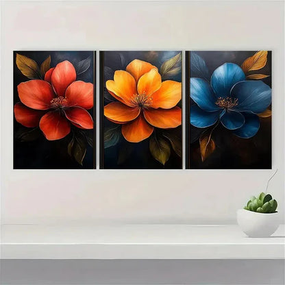 3pcs Vibrant Botanical Modern Home Decor  Wall Art Set Canvas Unframed - High Quality Print 100% Australian Made Wall Canvas - Bella Home Decor