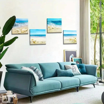 4pcs Artwork Framed for Bathroom Home Office Wall Art Canvas Framed